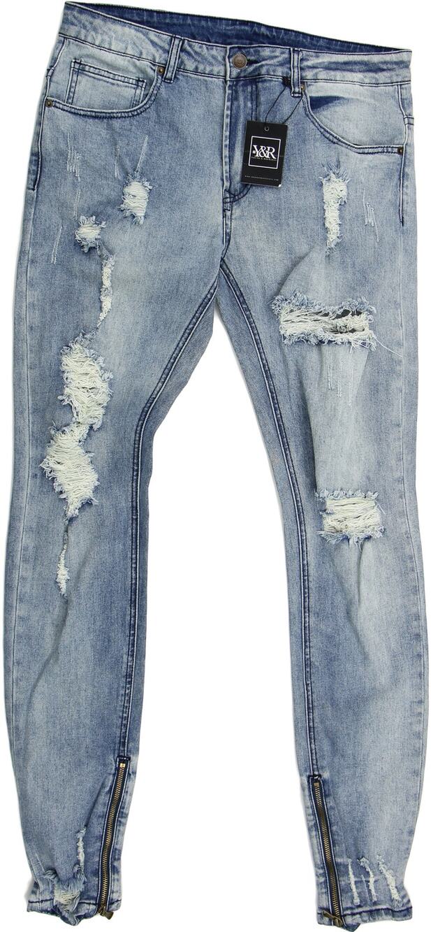 Young & Reckless Destroyed Distressed Faded Skinny Denim Jeans NWT 33